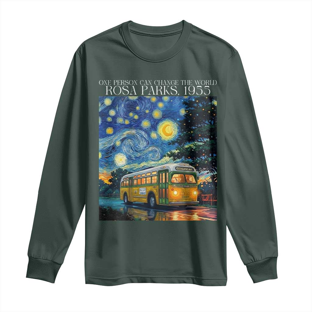 Rosa Parks Long Sleeve Shirt Starry Night Van Gogh Black History African