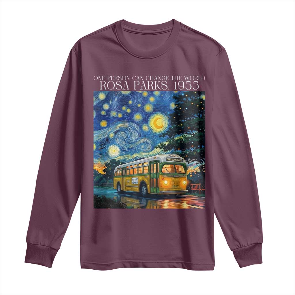 Rosa Parks Long Sleeve Shirt Starry Night Van Gogh Black History African