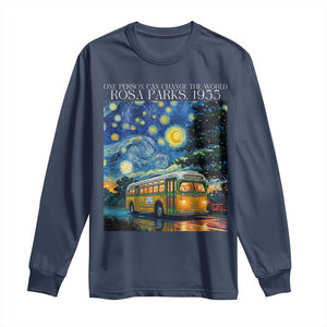 Rosa Parks Long Sleeve Shirt Starry Night Van Gogh Black History African