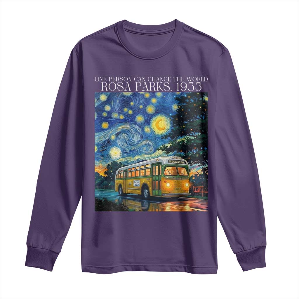 Rosa Parks Long Sleeve Shirt Starry Night Van Gogh Black History African
