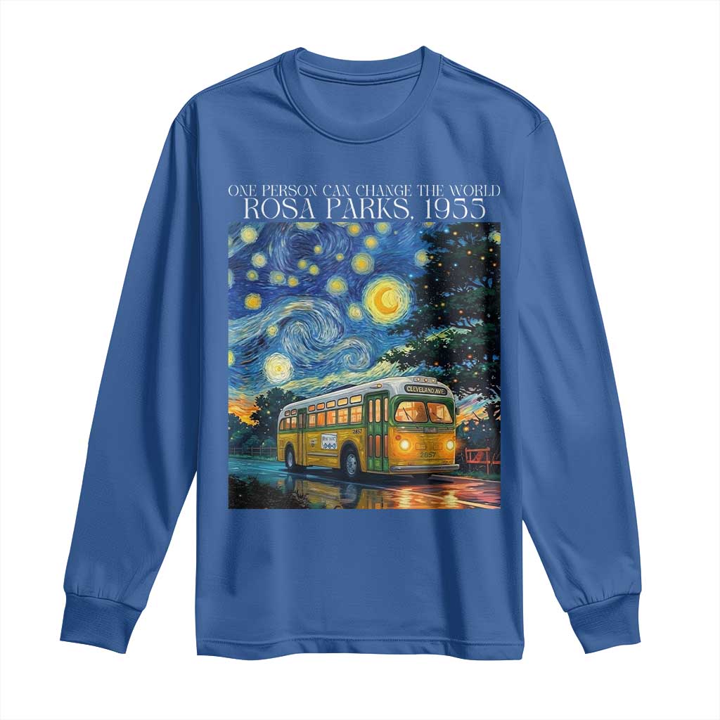 Rosa Parks Long Sleeve Shirt Starry Night Van Gogh Black History African