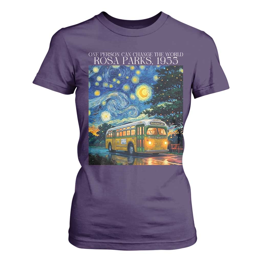 Rosa Parks T Shirt For Women Starry Night Van Gogh Black History African