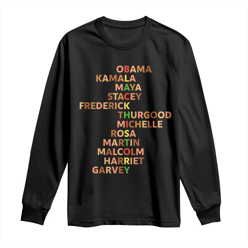 Black Leader History Melanin African American Pride Long Sleeve Shirt - African Pride