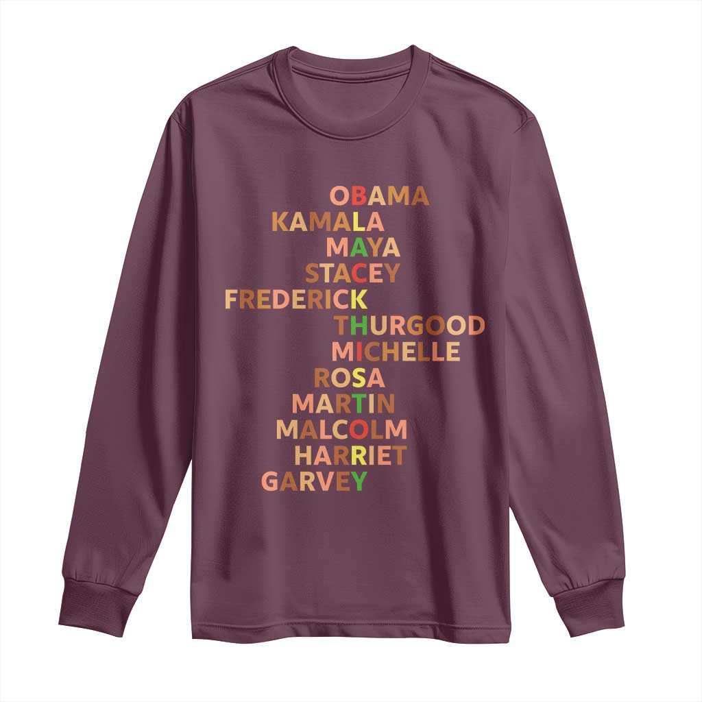 Black Leader History Melanin African American Pride Long Sleeve Shirt - African Pride