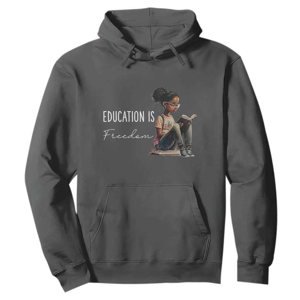 Education Freedom Hoodie Black Teacher Books - African Pride
