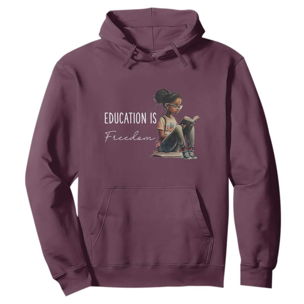 Education Freedom Hoodie Black Teacher Books - African Pride