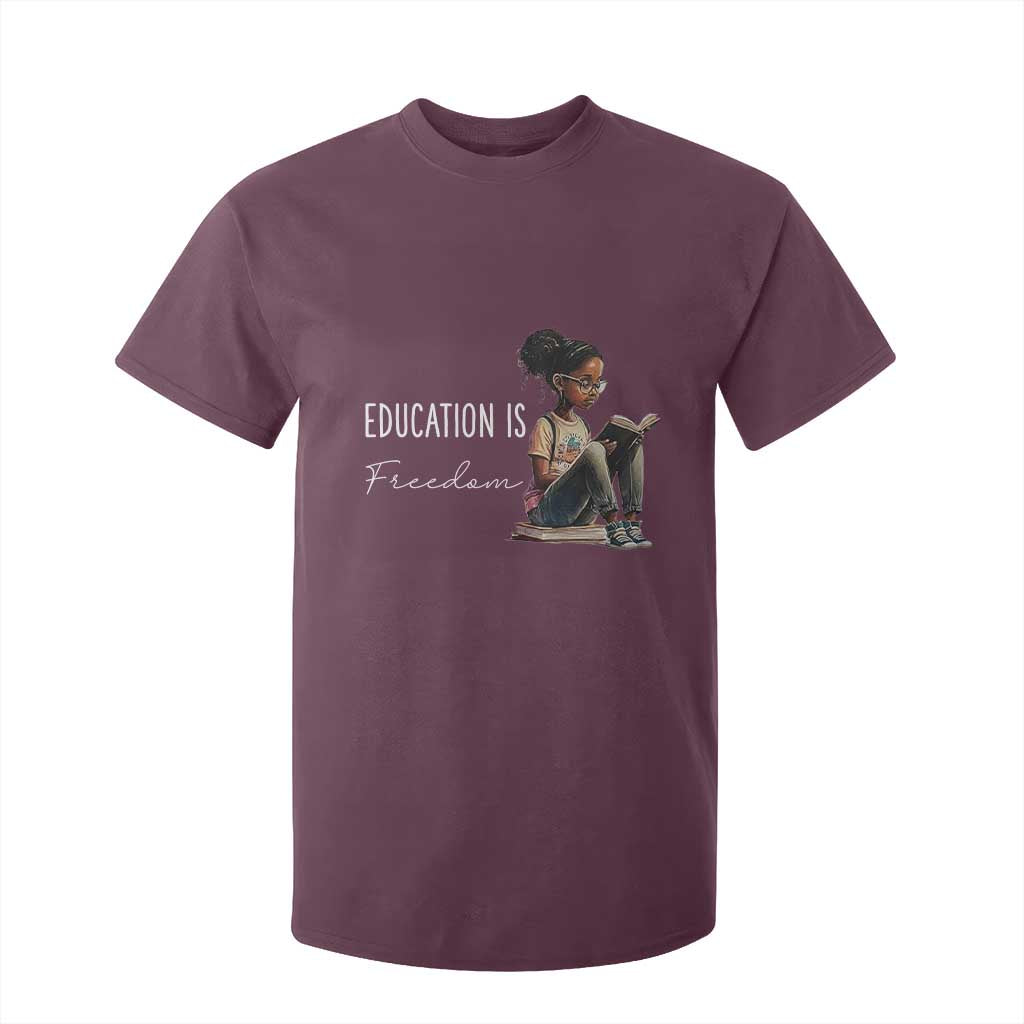 Education Freedom T Shirt For Kid Black Teacher Books - African Pride