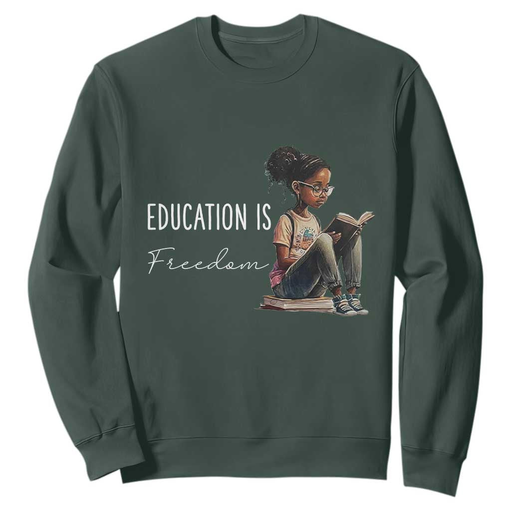 Education Freedom Sweatshirt Black Teacher Books - African Pride