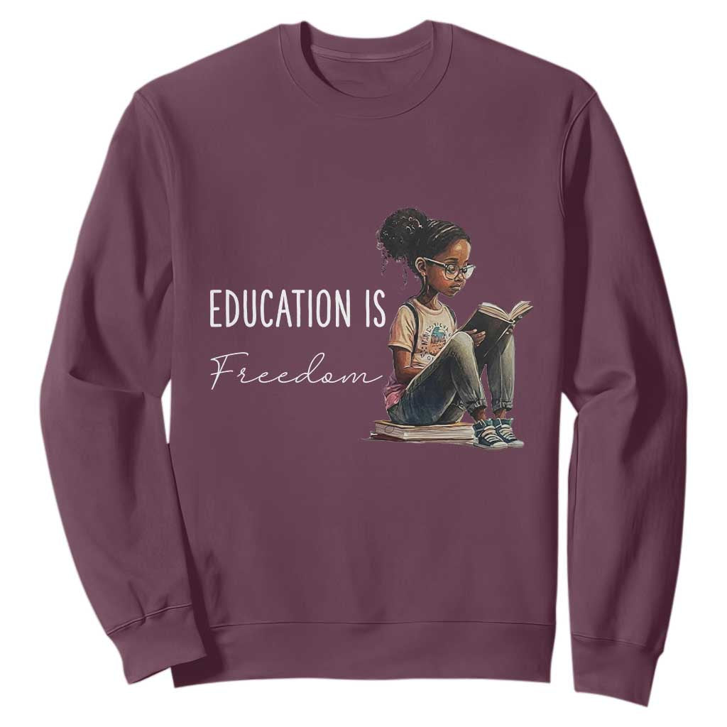 Education Freedom Sweatshirt Black Teacher Books - African Pride