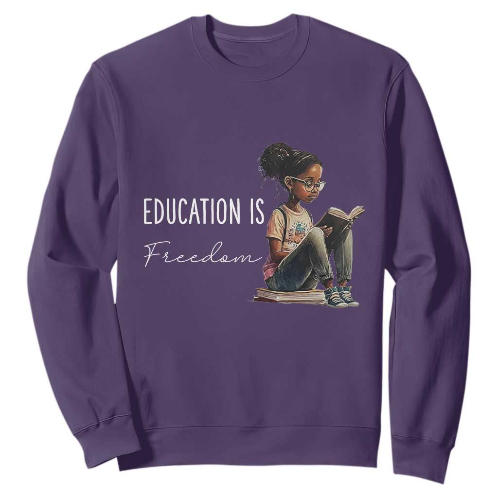 Education Freedom Sweatshirt Black Teacher Books - African Pride
