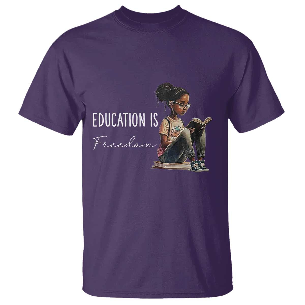 Education Freedom T Shirt Black Teacher Books - African Pride