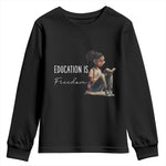 Education Freedom Youth Sweatshirt Black Teacher Books - African Pride