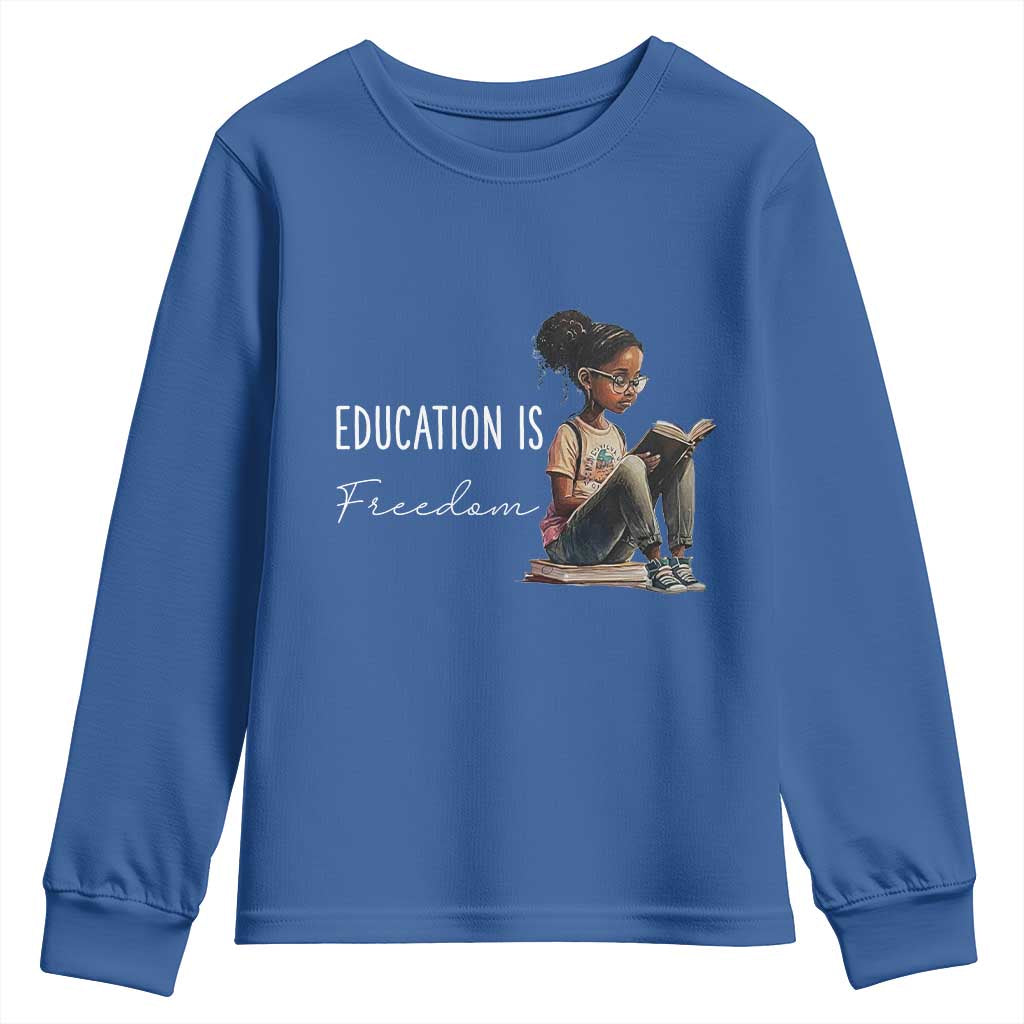 Education Freedom Youth Sweatshirt Black Teacher Books - African Pride