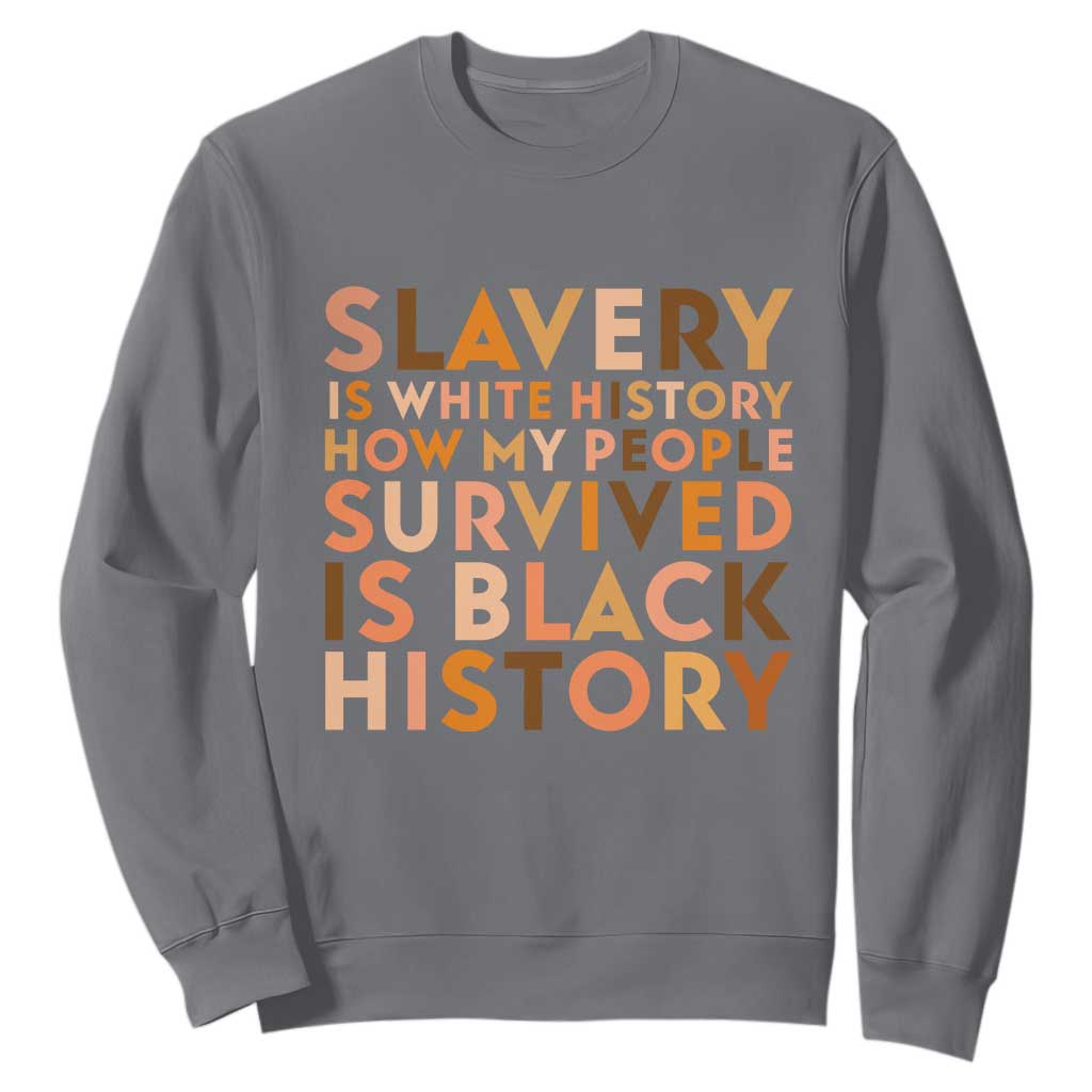 Black History Melanin Sweatshirt Slavery Is White History How My People Survived Is Black History - African Pride