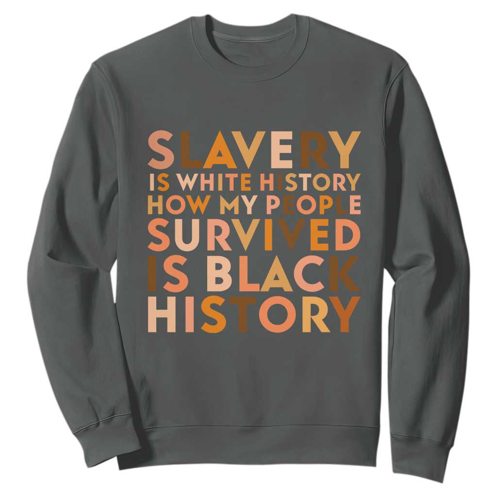 Black History Melanin Sweatshirt Slavery Is White History How My People Survived Is Black History - African Pride