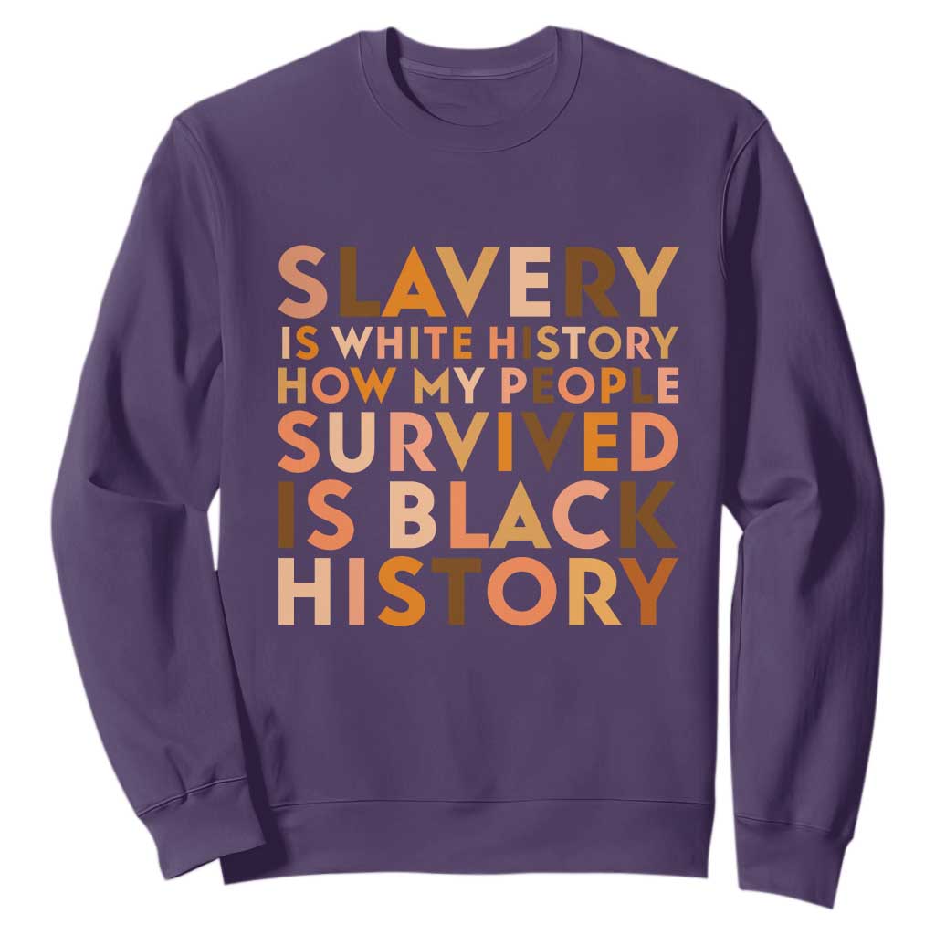 Black History Melanin Sweatshirt Slavery Is White History How My People Survived Is Black History - African Pride