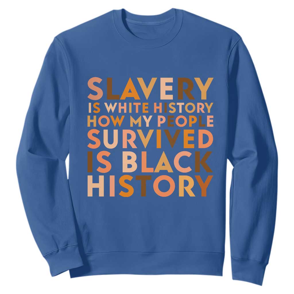 Black History Melanin Sweatshirt Slavery Is White History How My People Survived Is Black History - African Pride