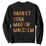 Black History Leaders Sweatshirt Harriet Rosa Martin Malcolm - African Pride