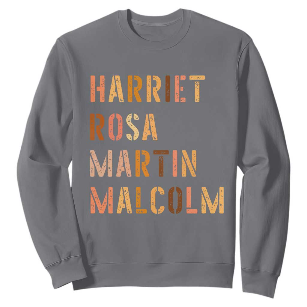 Black History Leaders Sweatshirt Harriet Rosa Martin Malcolm - African Pride