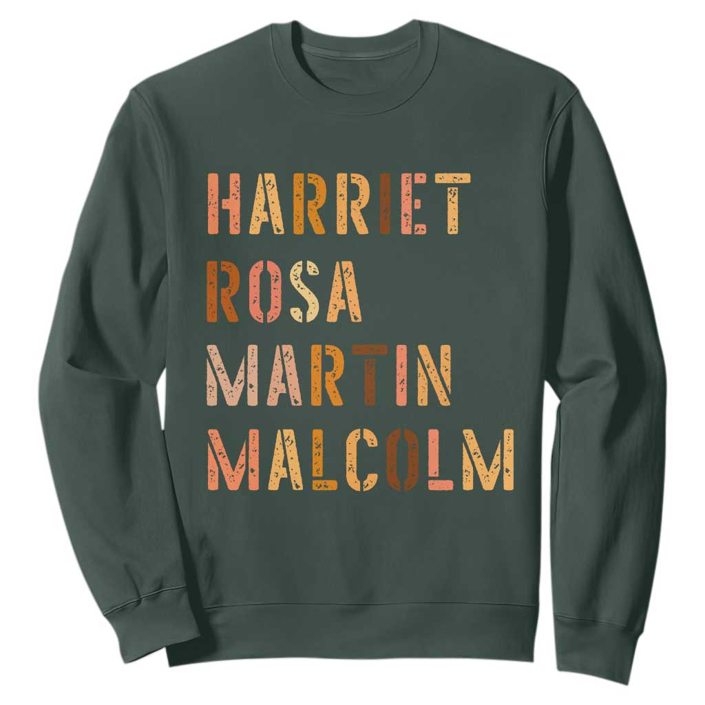 Black History Leaders Sweatshirt Harriet Rosa Martin Malcolm - African Pride