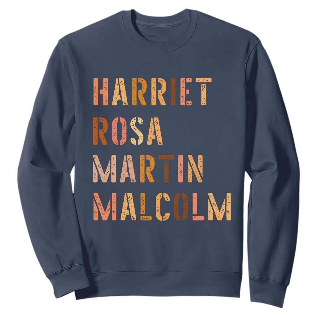 Black History Leaders Sweatshirt Harriet Rosa Martin Malcolm - African Pride