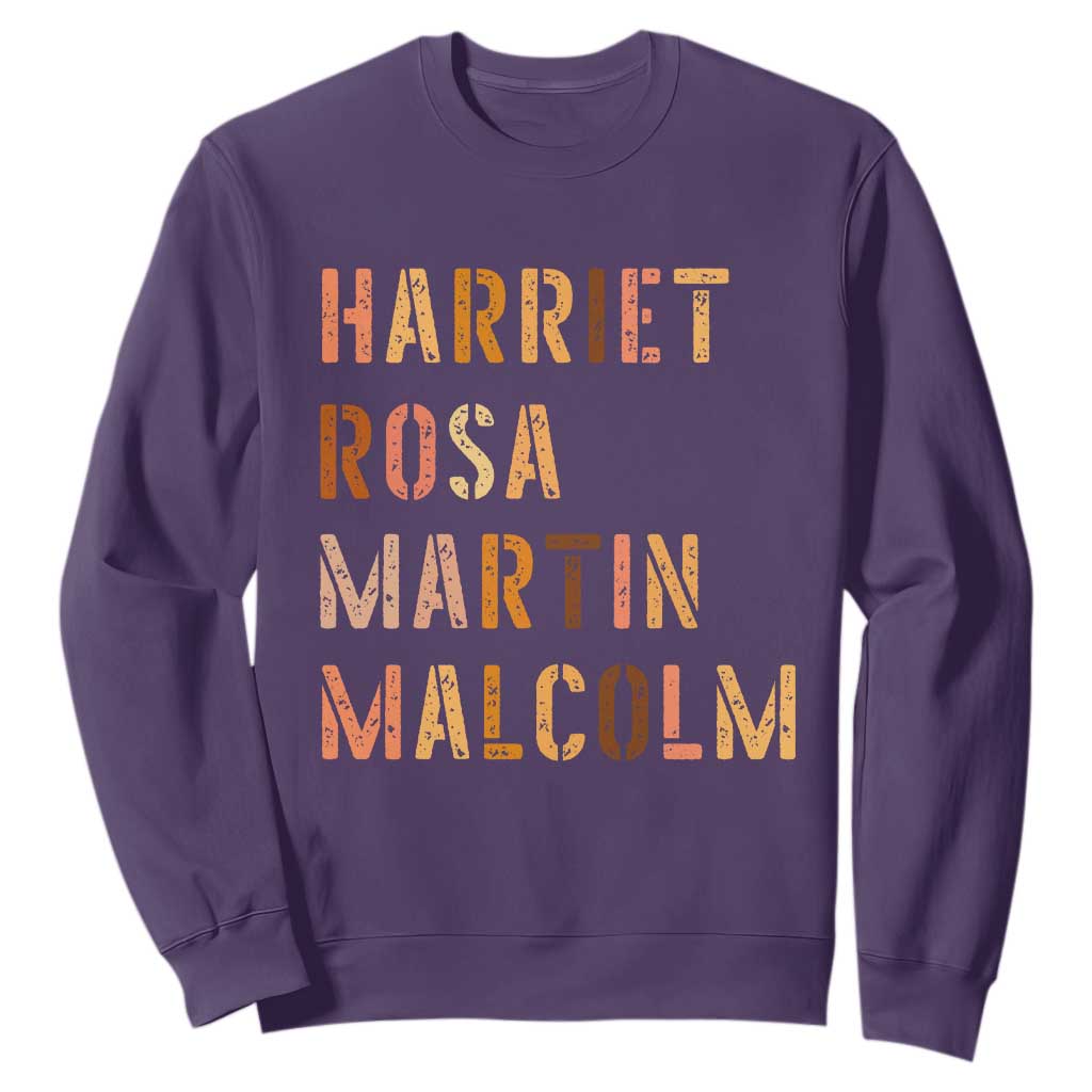 Black History Leaders Sweatshirt Harriet Rosa Martin Malcolm - African Pride