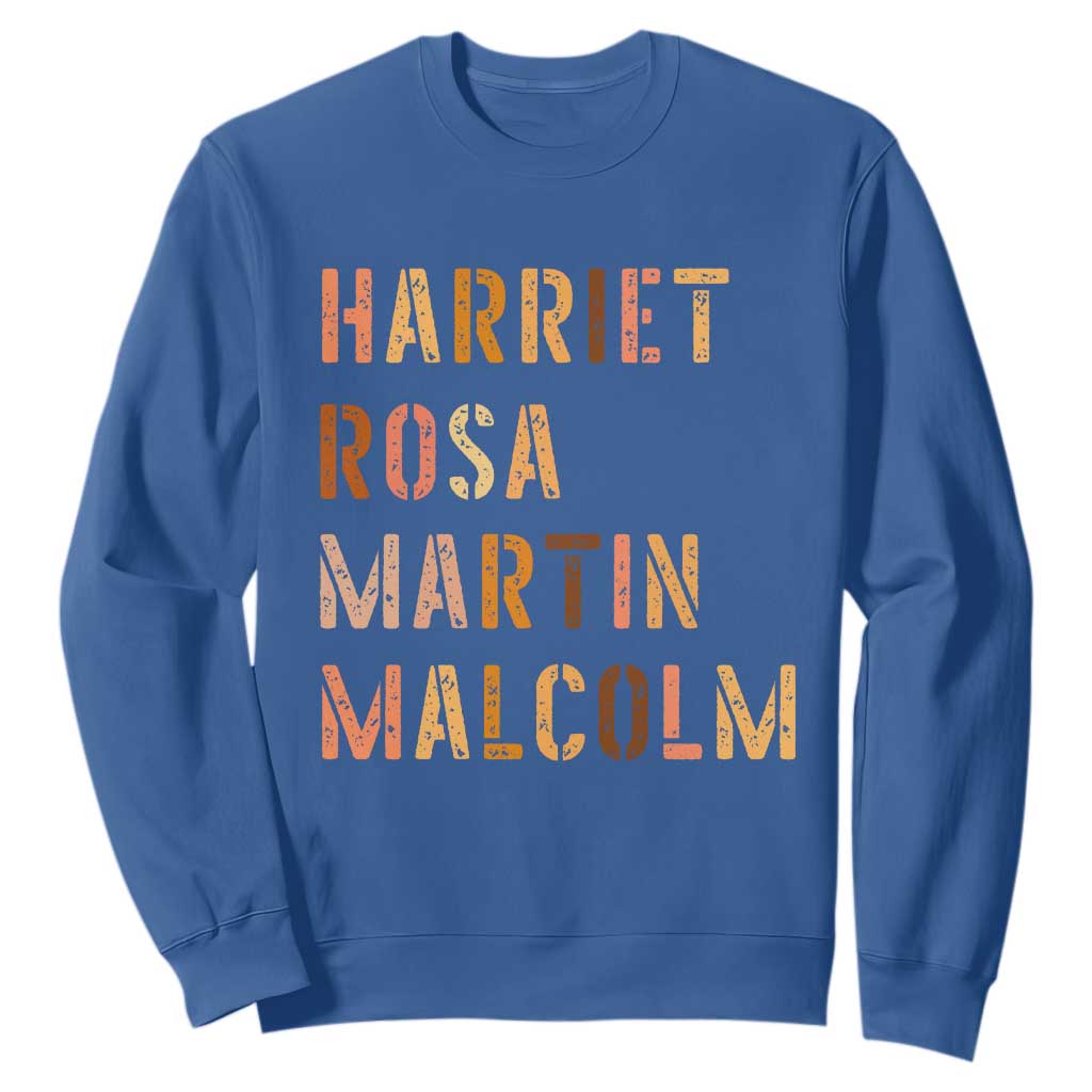 Black History Leaders Sweatshirt Harriet Rosa Martin Malcolm - African Pride