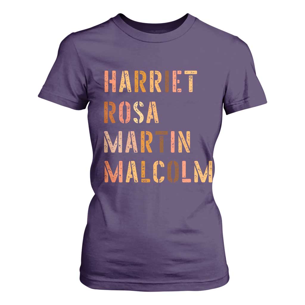 Black History Leaders T Shirt For Women Harriet Rosa Martin Malcolm - African Pride