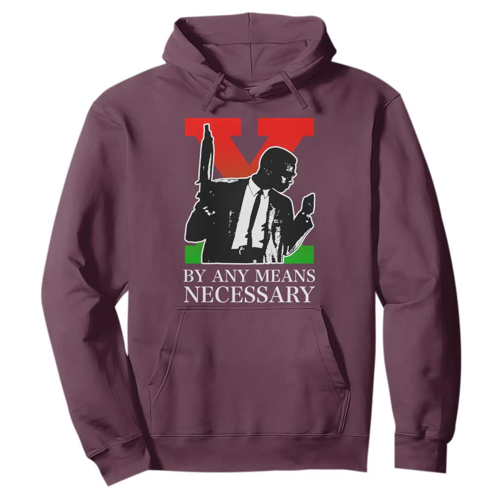 Malcolm X Hoodie By Any Means Necessary - African Pride