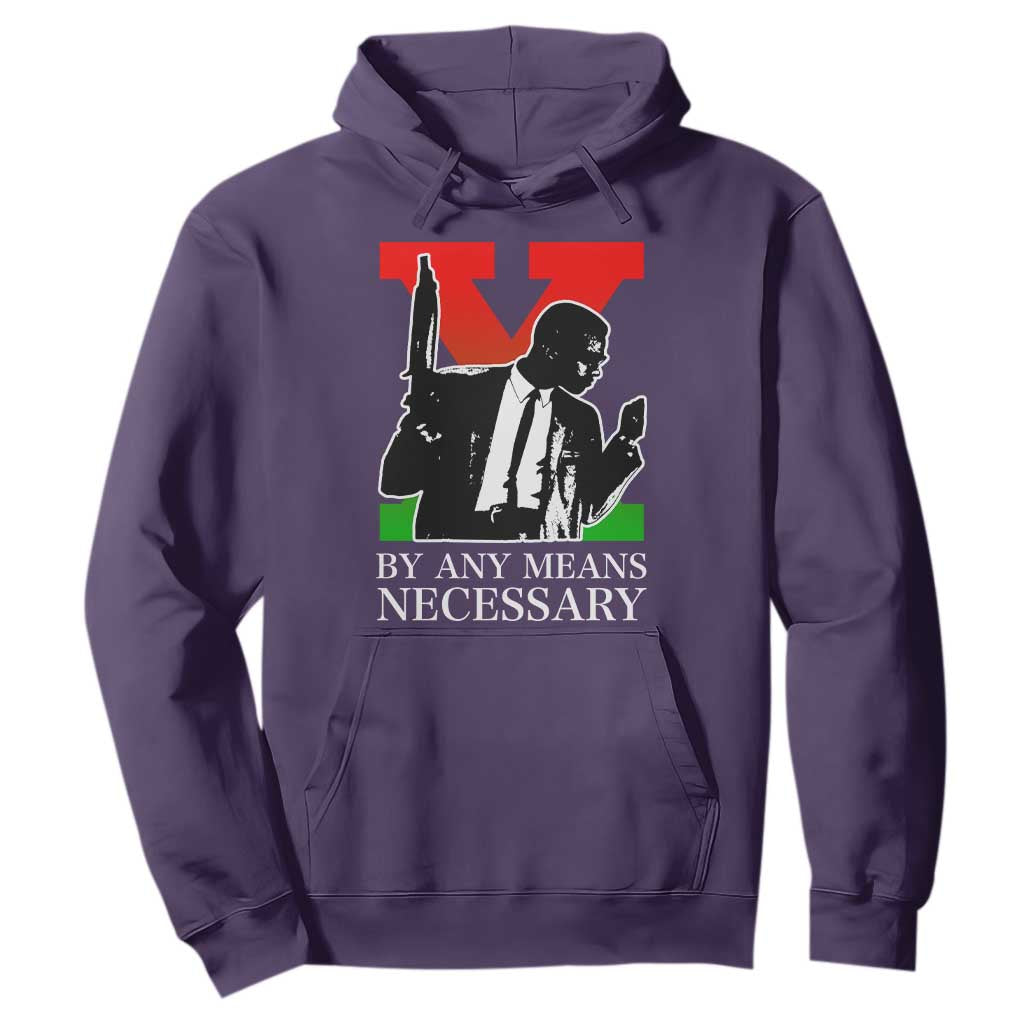 Malcolm X Hoodie By Any Means Necessary - African Pride