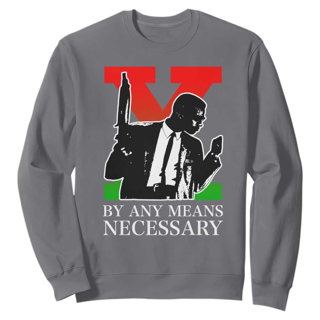 Malcolm X Sweatshirt By Any Means Necessary - African Pride