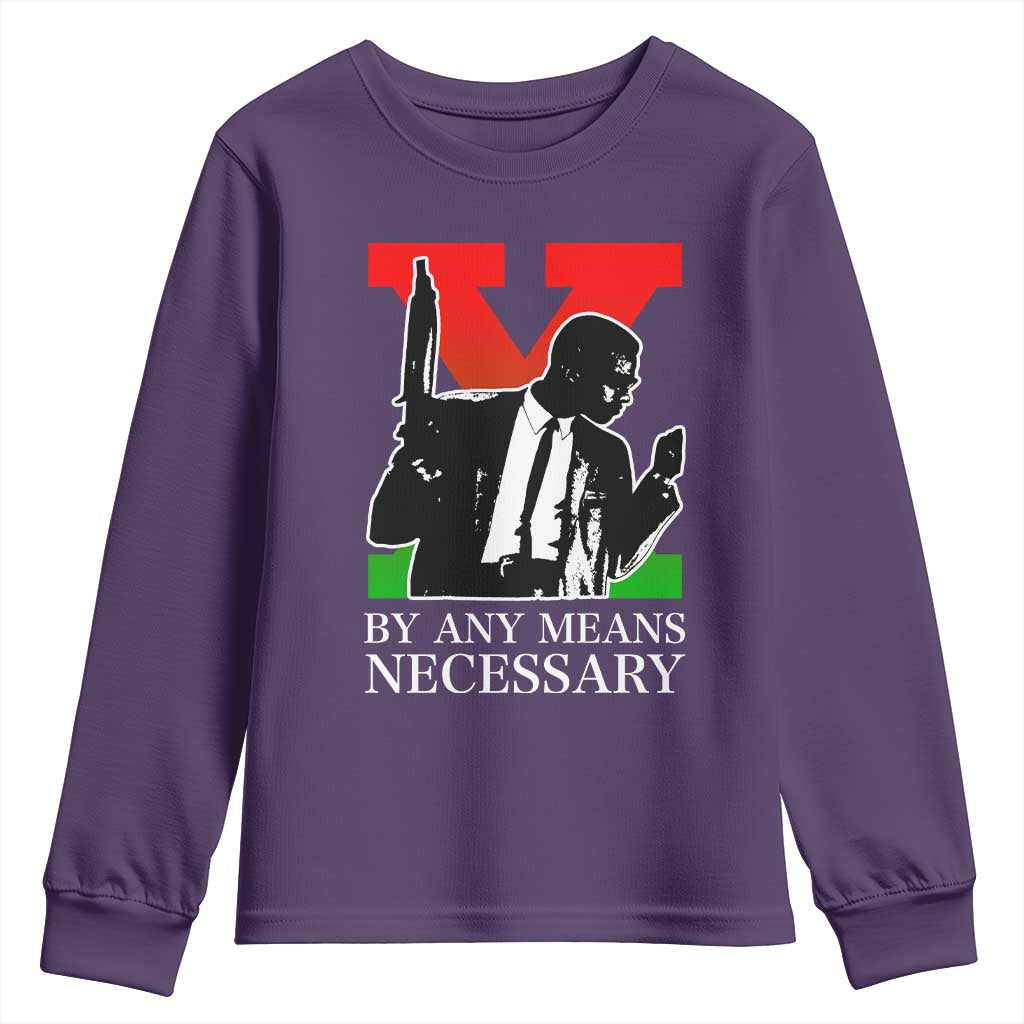 Malcolm X Youth Sweatshirt By Any Means Necessary - African Pride