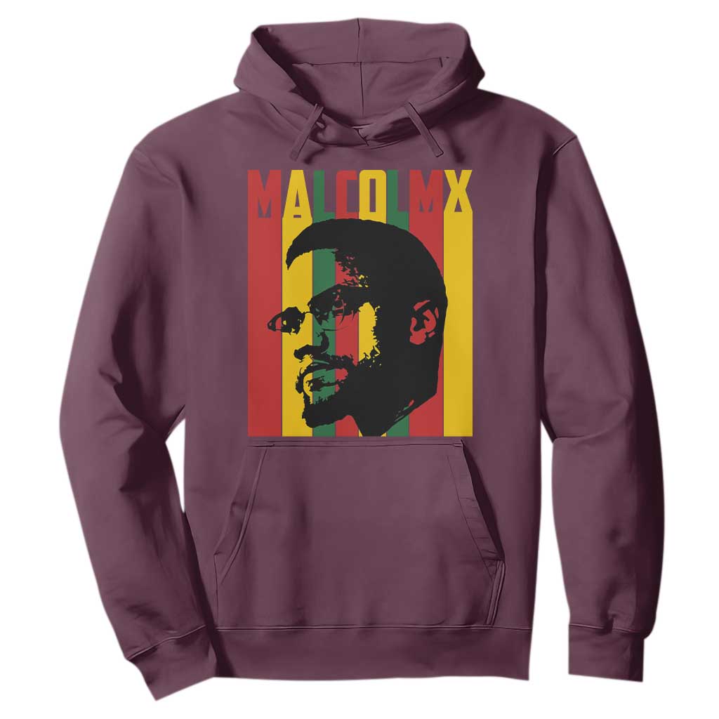 Malcolm X Hoodie Pan African Flag Black History - African Pride