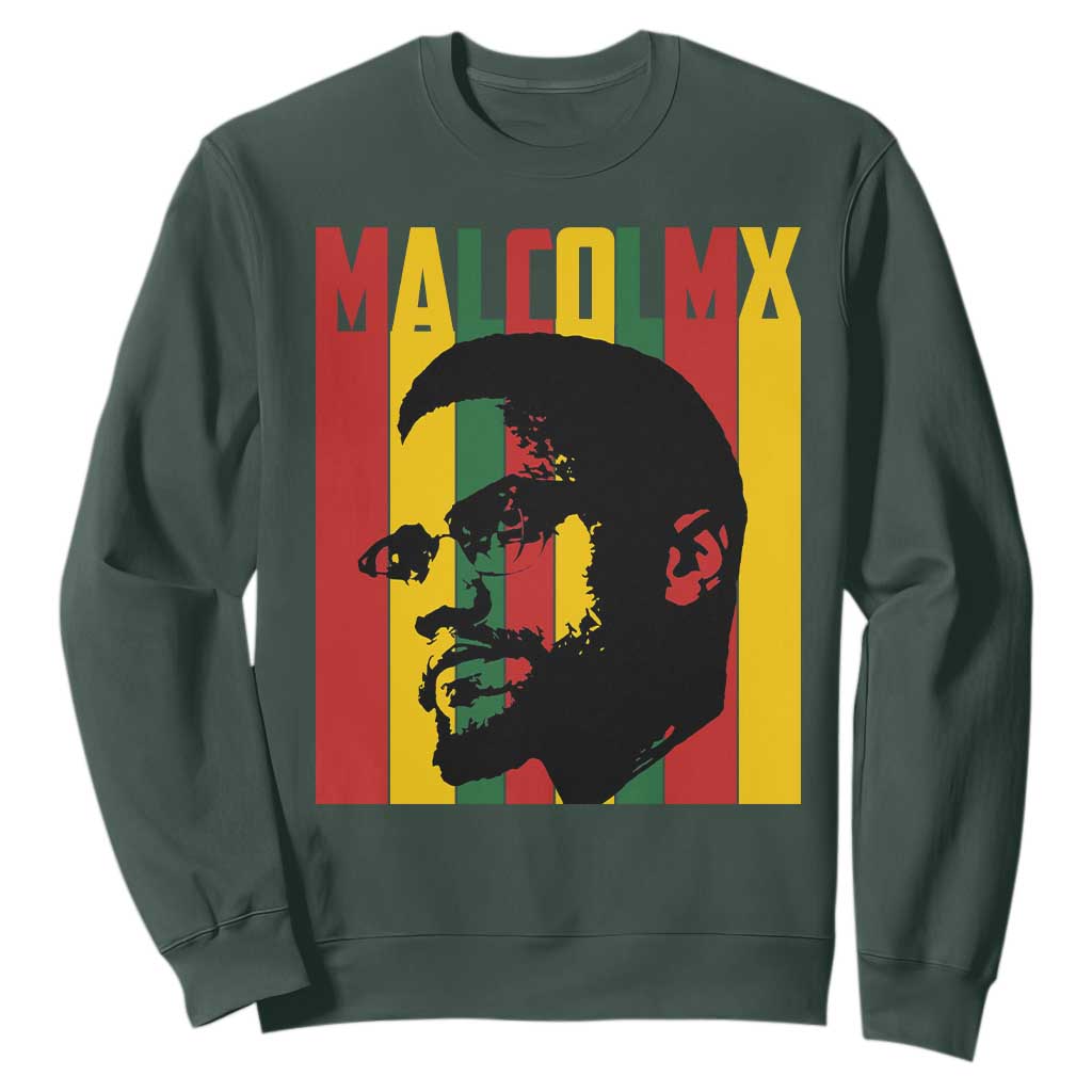Malcolm X Sweatshirt Pan African Flag Black History - African Pride