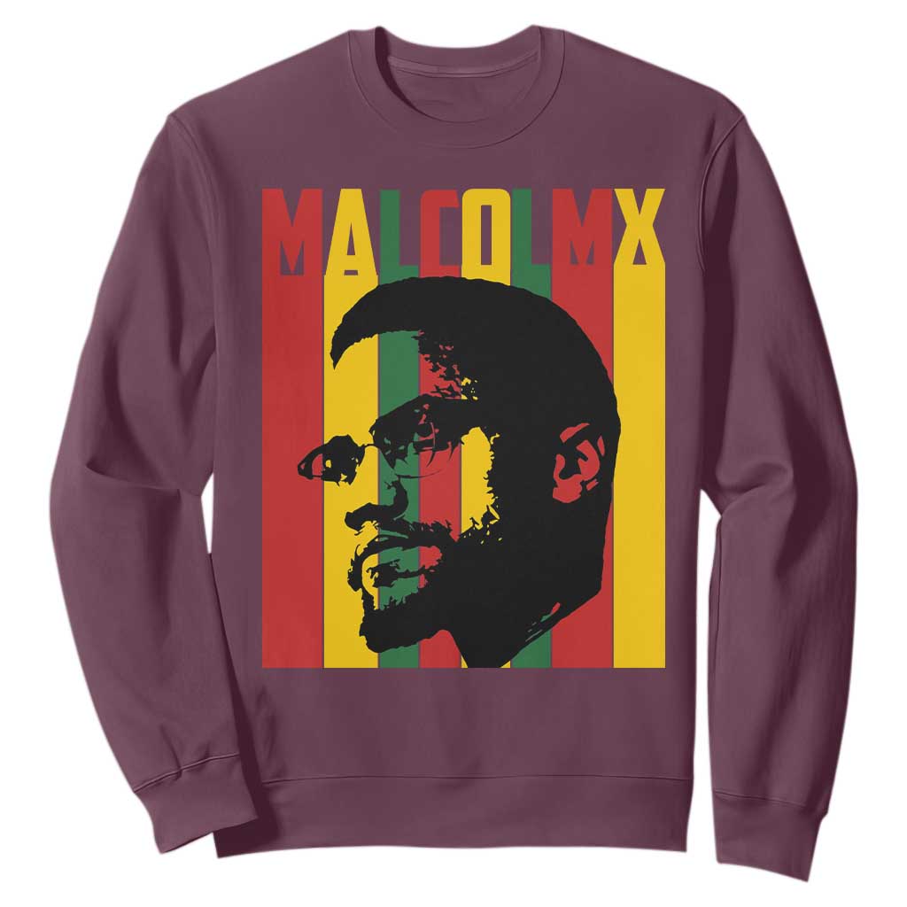Malcolm X Sweatshirt Pan African Flag Black History - African Pride