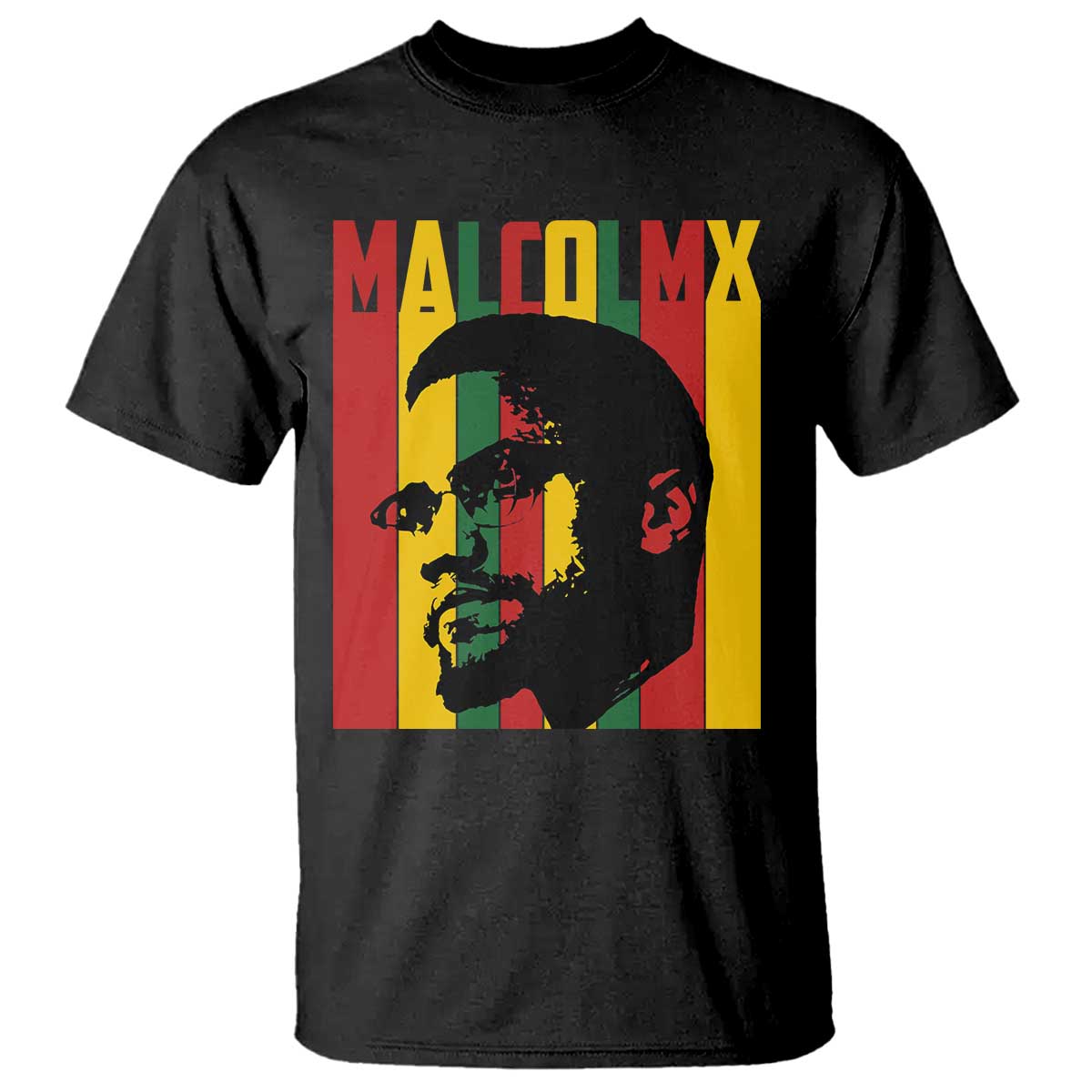 Malcolm X T Shirt Pan African Flag Black History - African Pride