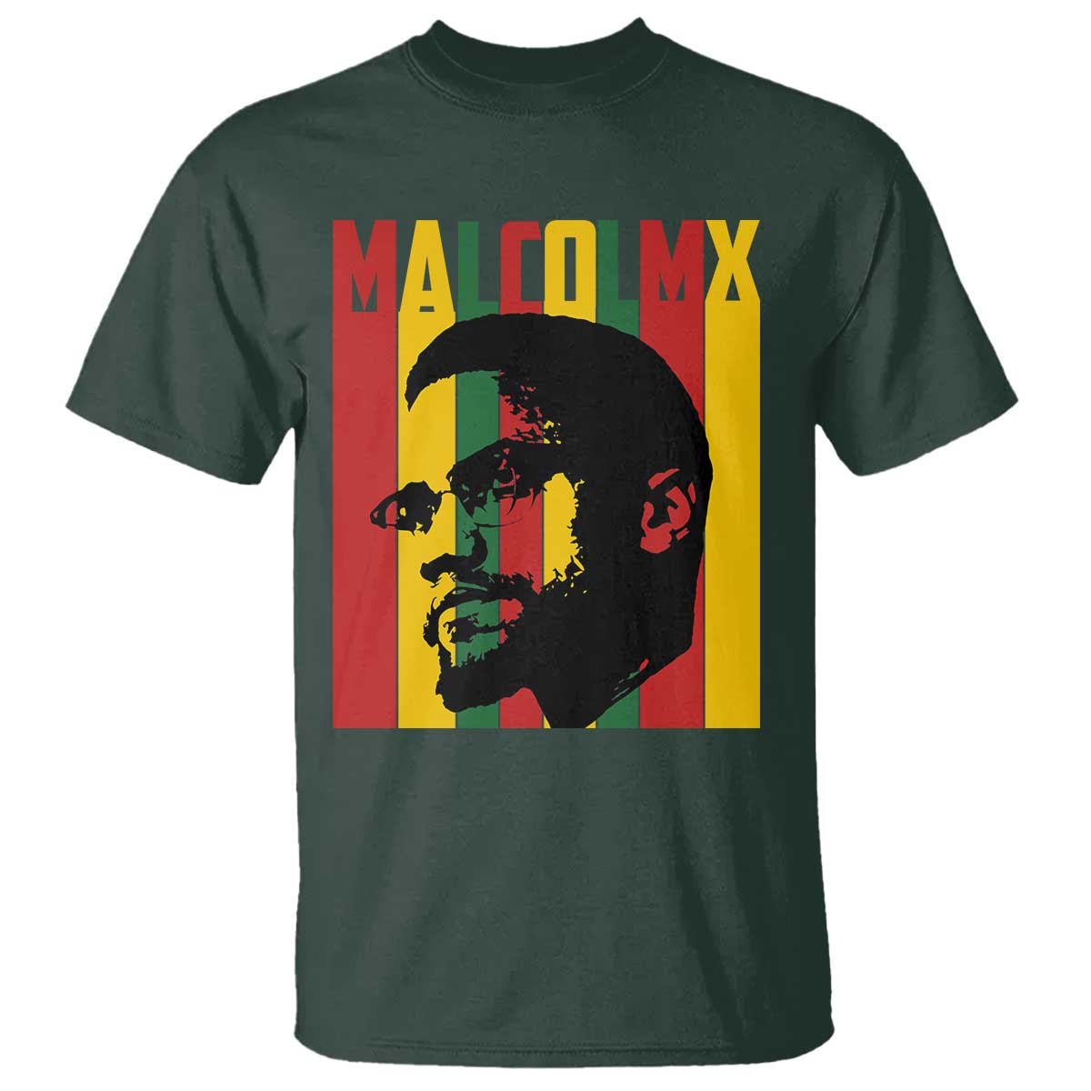 Malcolm X T Shirt Pan African Flag Black History - African Pride