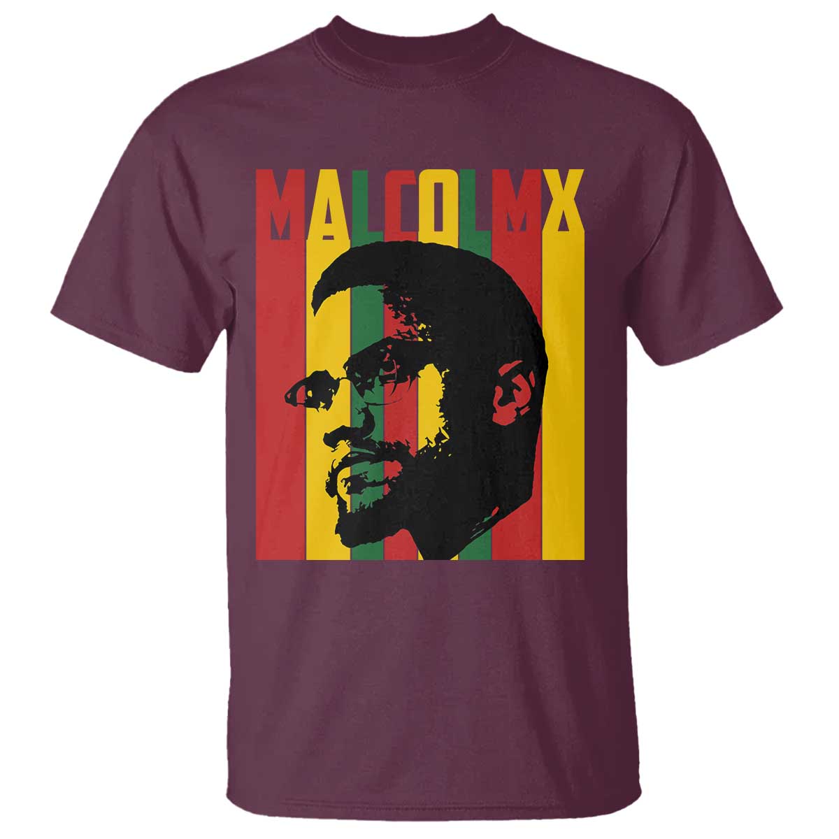 Malcolm X T Shirt Pan African Flag Black History - African Pride