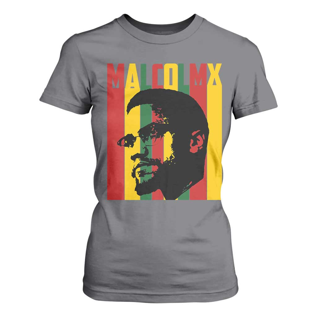 Malcolm X T Shirt For Women Pan African Flag Black History - African Pride