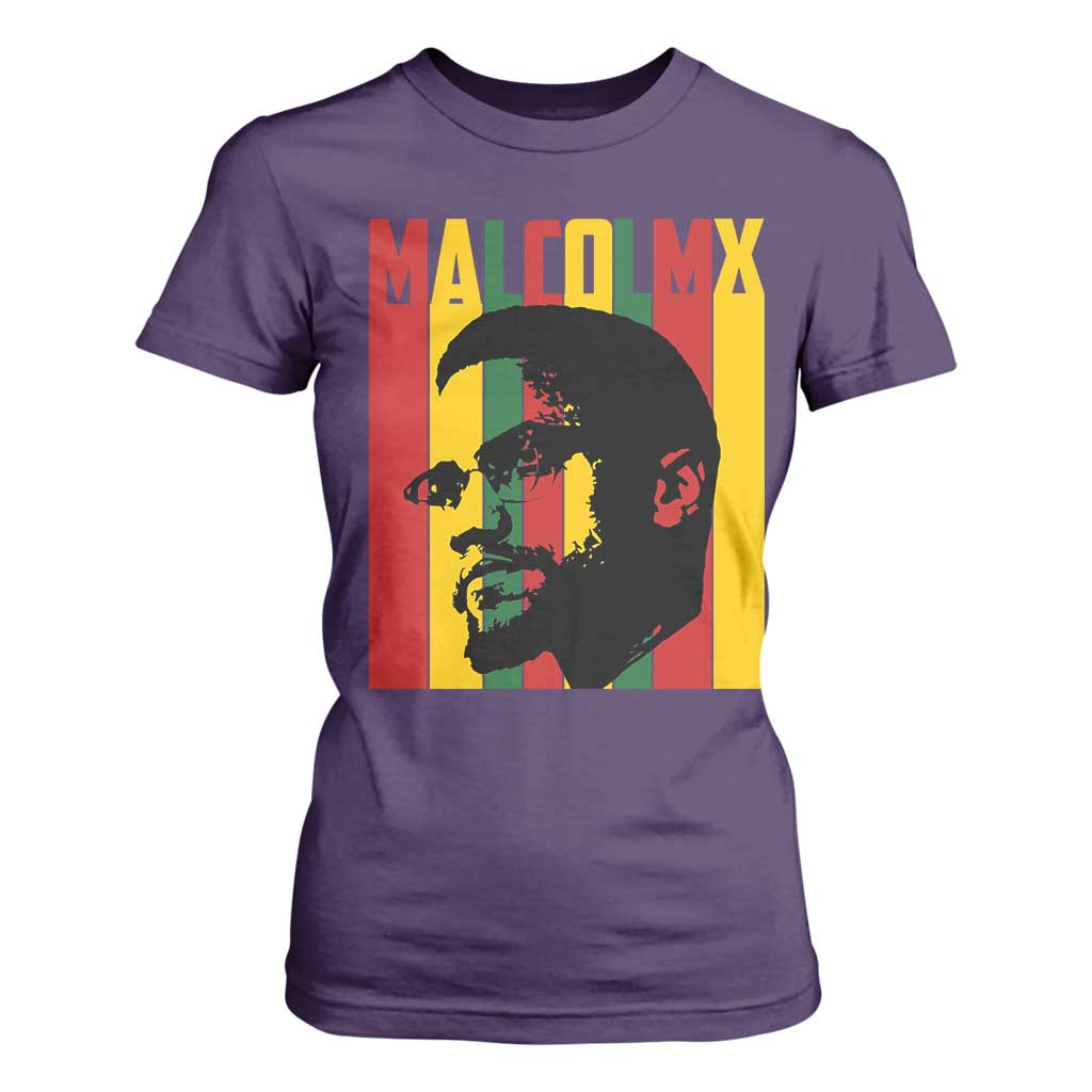 Malcolm X T Shirt For Women Pan African Flag Black History - African Pride