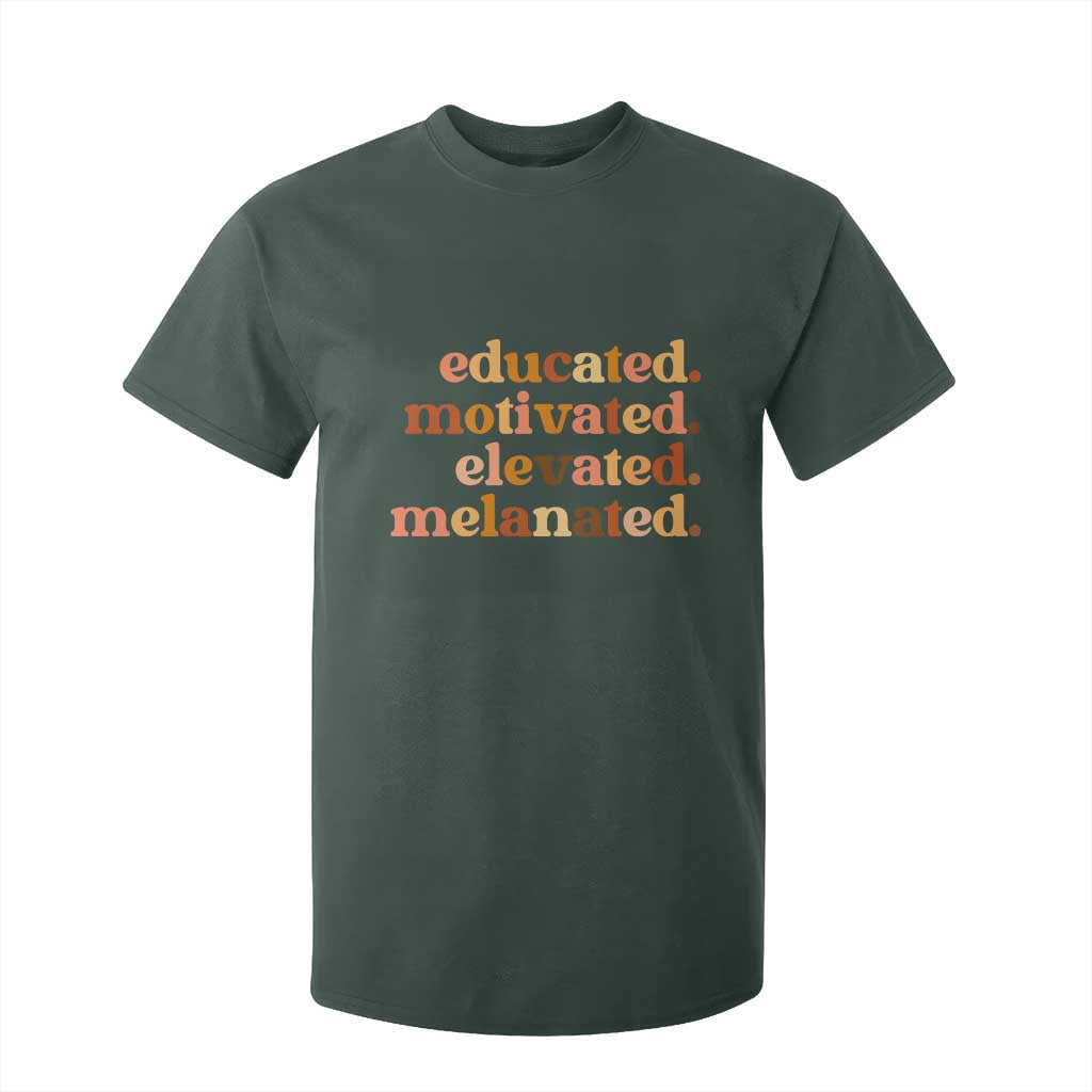 Black Pride Melanin T Shirt For Kid Educated Motivated Elevated Melanated