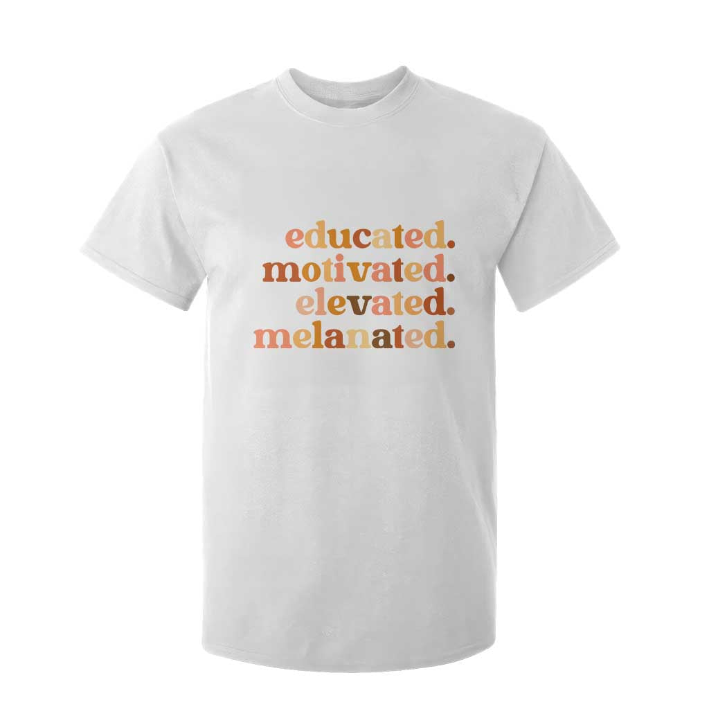Black Pride Melanin T Shirt For Kid Educated Motivated Elevated Melanated