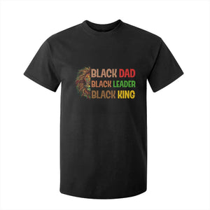 Black Affrican Melanin T Shirt For Kid Lion Father Day Dad Leader Black King