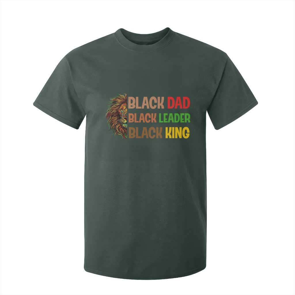 Black Affrican Melanin T Shirt For Kid Lion Father Day Dad Leader Black King
