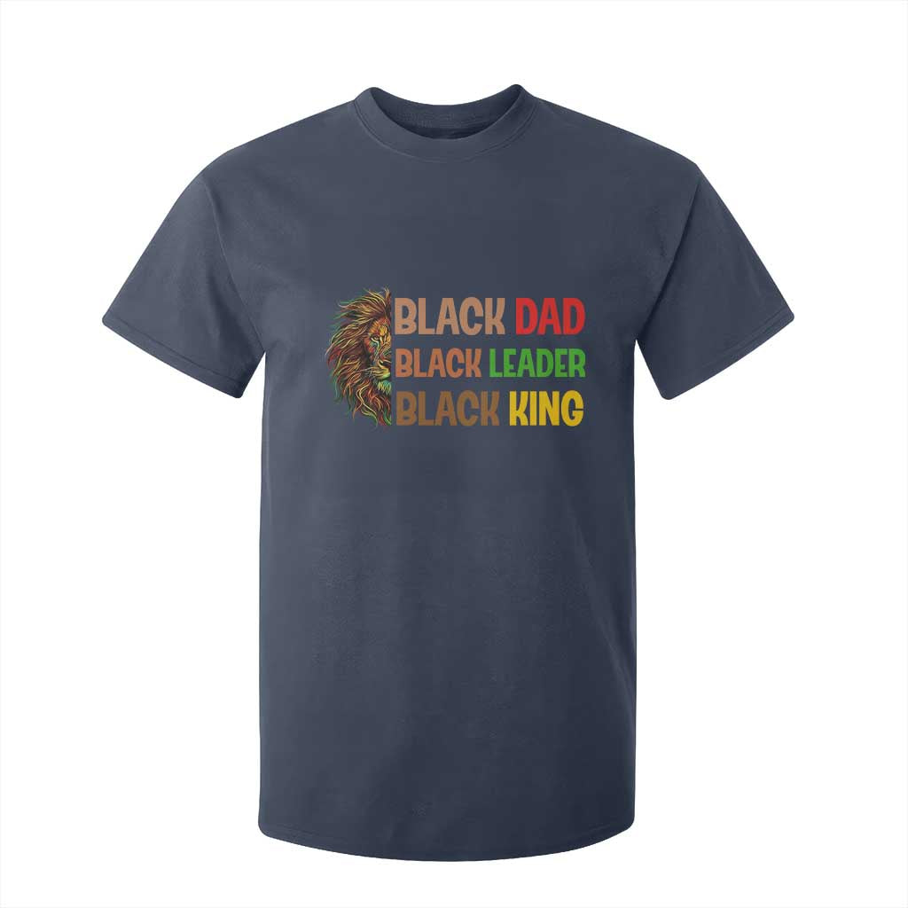 Black Affrican Melanin T Shirt For Kid Lion Father Day Dad Leader Black King