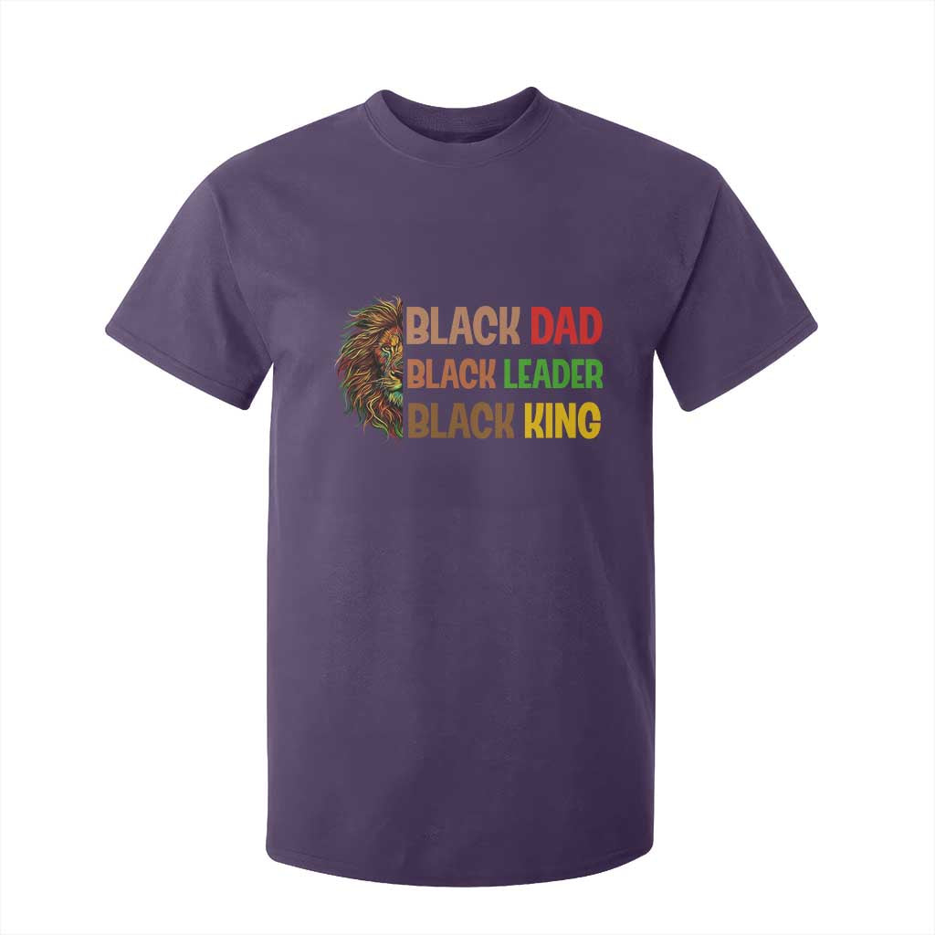 Black Affrican Melanin T Shirt For Kid Lion Father Day Dad Leader Black King