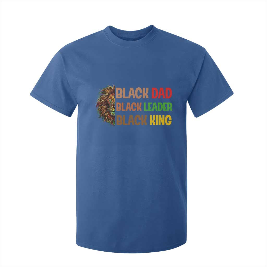 Black Affrican Melanin T Shirt For Kid Lion Father Day Dad Leader Black King