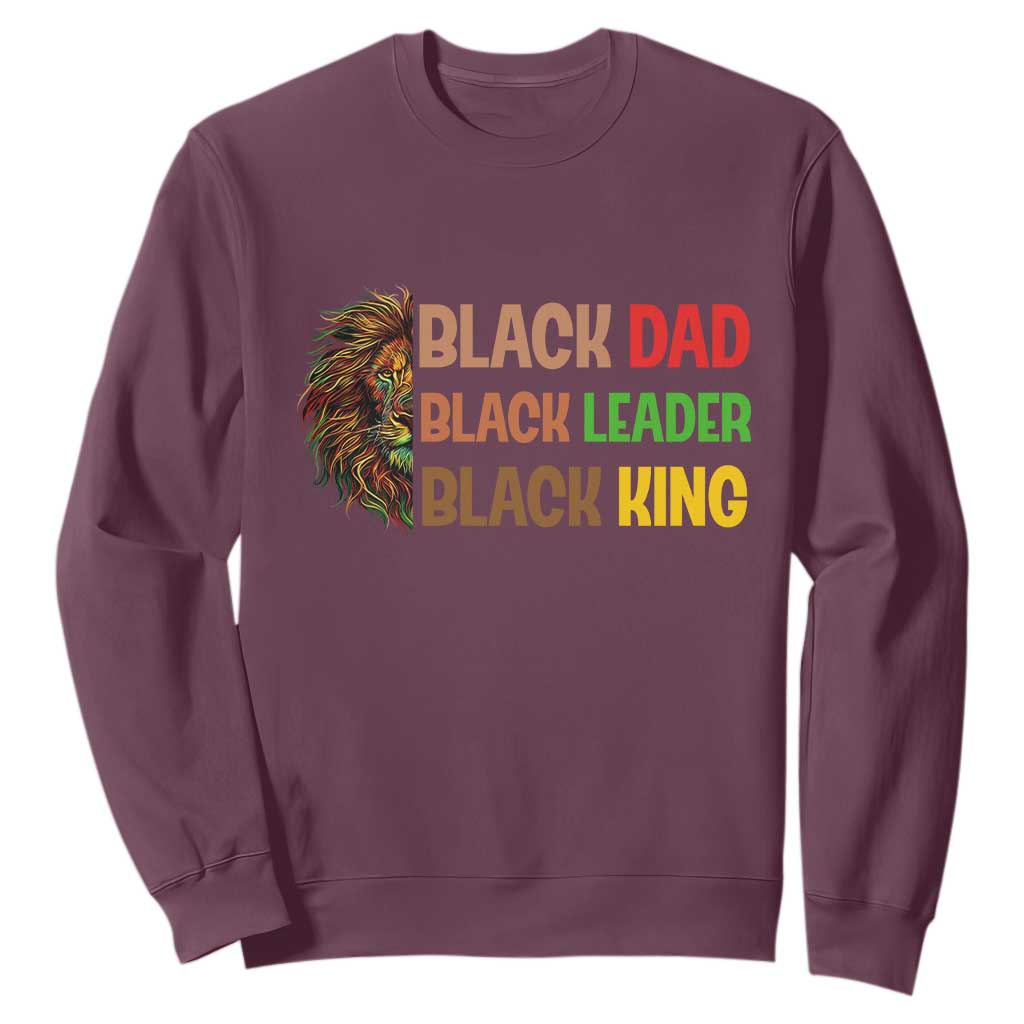 Black Affrican Melanin Sweatshirt Lion Father Day Dad Leader Black King