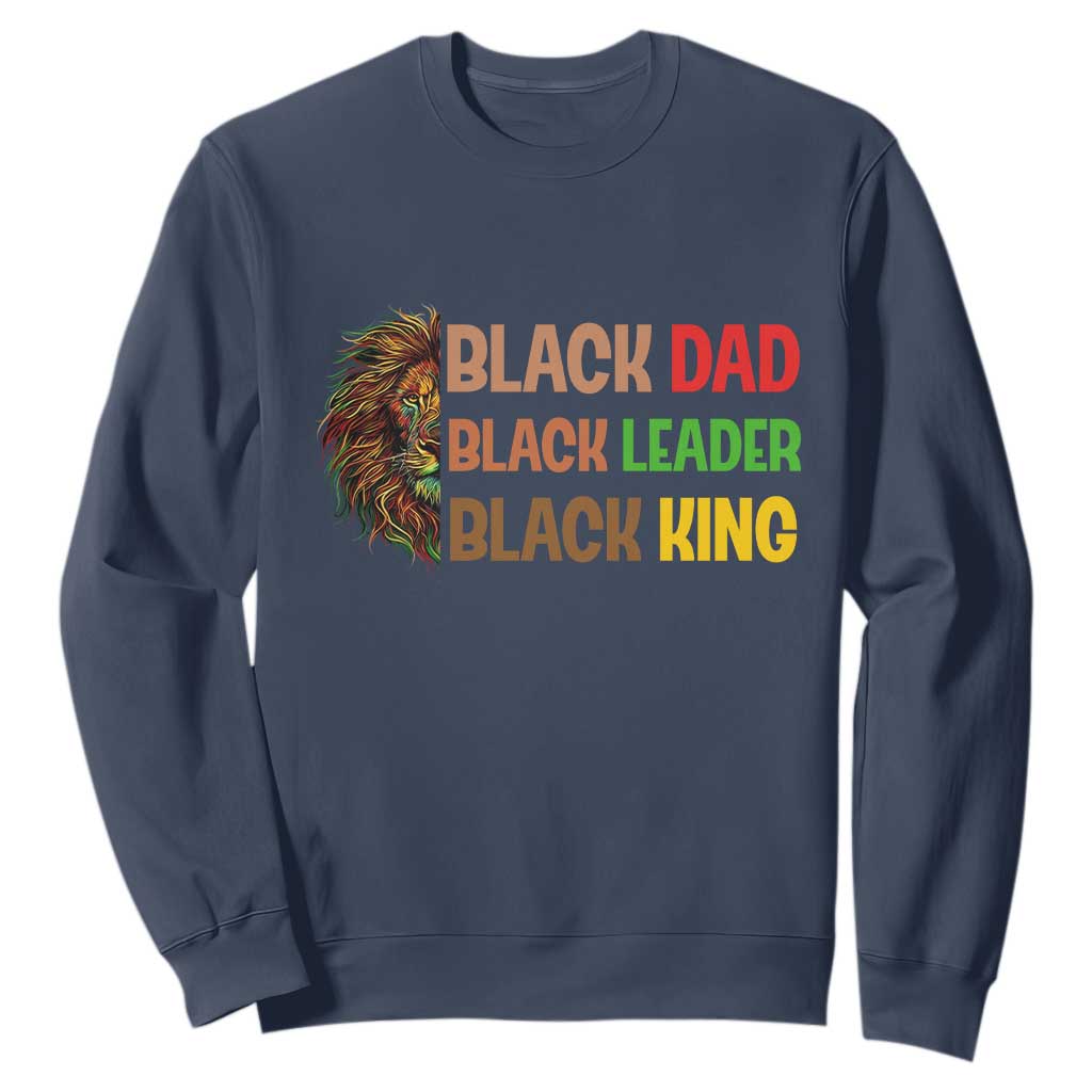 Black Affrican Melanin Sweatshirt Lion Father Day Dad Leader Black King