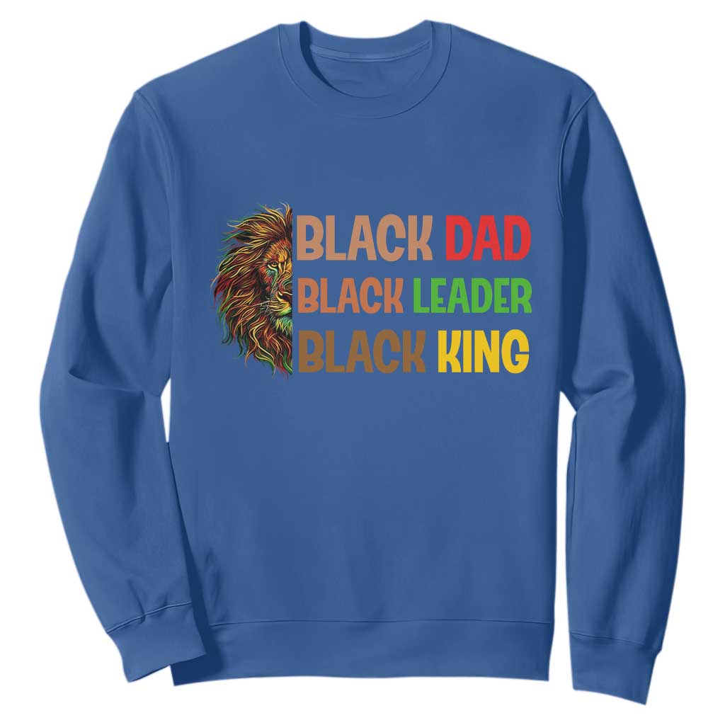 Black Affrican Melanin Sweatshirt Lion Father Day Dad Leader Black King